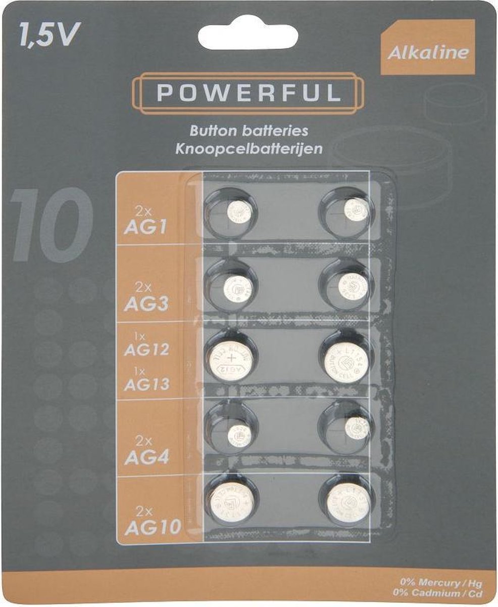 Batterijen knoopcel 10dlg.
