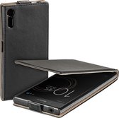 MP Case zwart eco lederen flip case voor Sony Xperia XZ flip cover