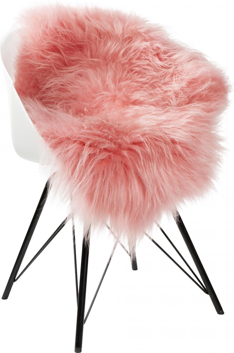 Dyreskinn Schapenvacht ijslands roze oranje 90-110cm lengte / 60-70cm