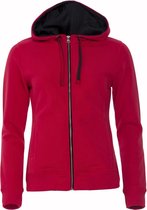 Clique Classic Hoody FZ Ladies Rood maat L