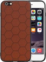 Hexagon Hard Case - Telefoonhoesje - Backcover Hoesje - achterkant hoesje - Geschikt voor iPhone 6 Plus / iPhone 6s Plus - Bruin