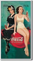Coca-Cola Wandbord '50th Anniversary Bathers' - Metaal - 22 x 41 cm