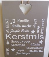 tekstbord kerstmis 30x40cm bruin