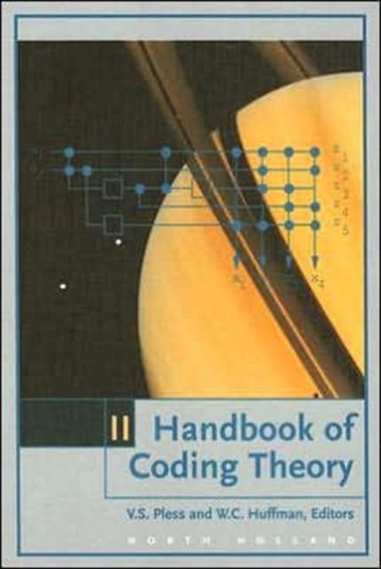 Couverture du livre 'Handbook of Coding Theory' avec un schéma et les anneaux de Saturne.