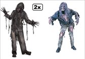 2x Walking dead Combi Zombie Alive