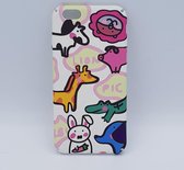 Voor IPhone 6 / 6S – TPU back cover case – funny animals on white