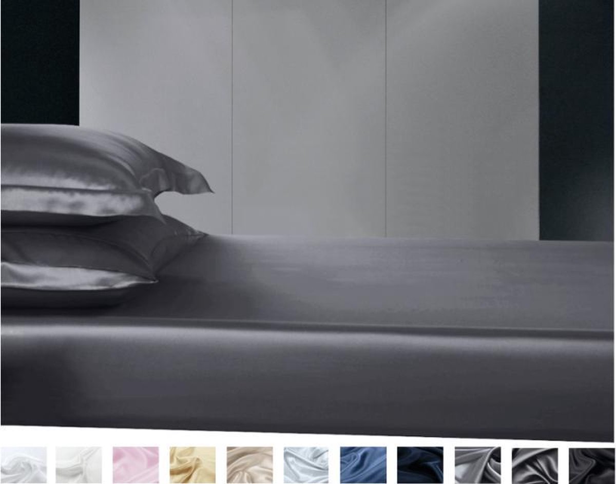 Ivoor (ongeverfd) kussensloop van 100% zijde in 22 momme Glossy topk