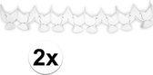 2x Mini slingers witte duif - 200 cm - huwelijk / bruiloft slinger