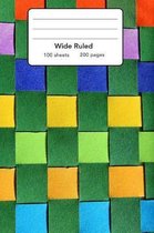 Wide Ruled Composition Notebook 6  x 9 . Braid Paper Colored Stripes