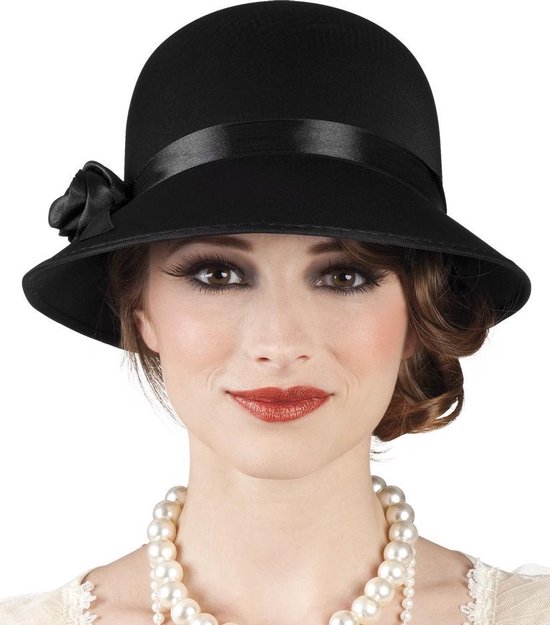 16 pièces: chapeau femme Charleston - noir | bol