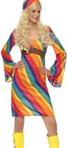 Hippie jurkje in regenboog kleuren | 70s kostuum dames maat L (44-46)