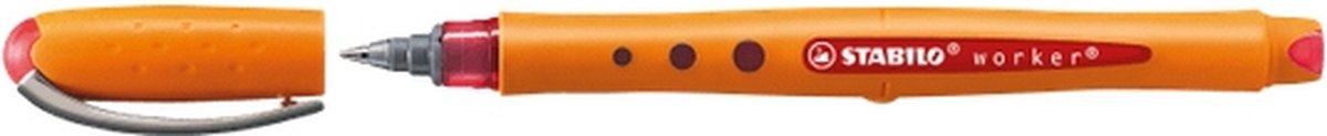 Rollerpen STABILO Worker 0.5mm rood | 10 stuks