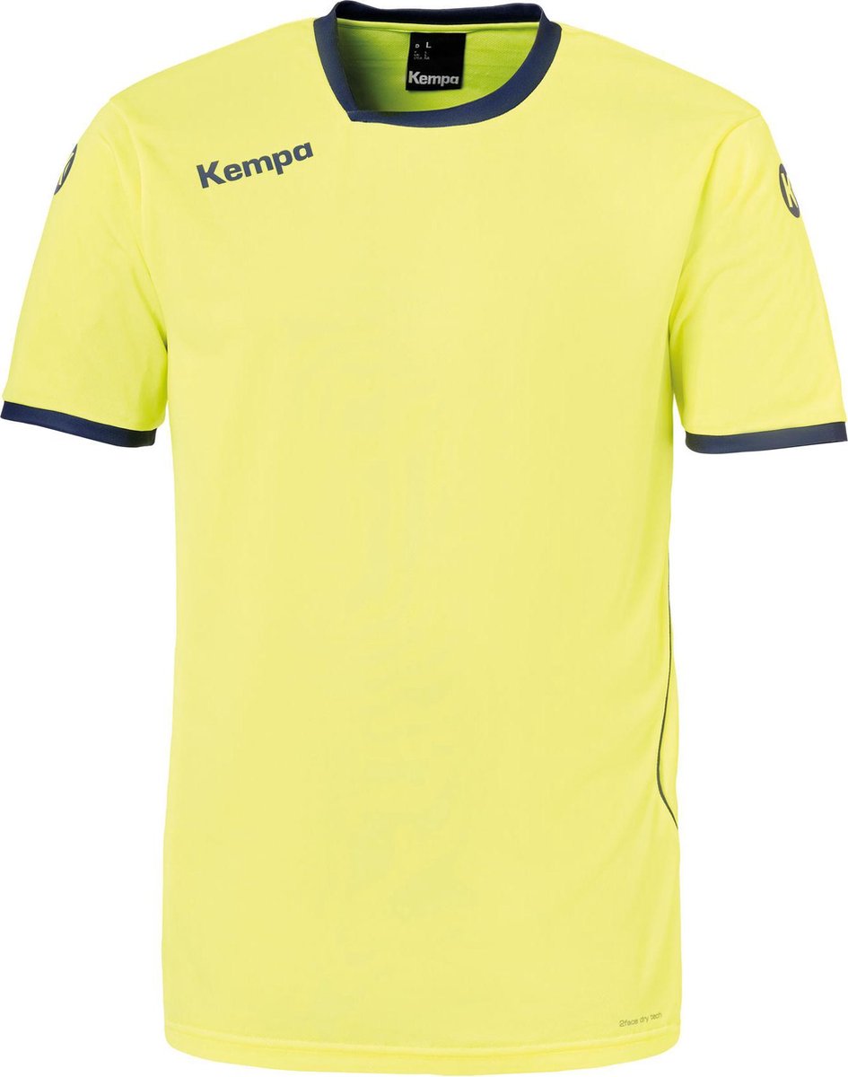 Kempa Curve Sportshirt - Maat XXL  - Mannen - geel/blauw - Kempa