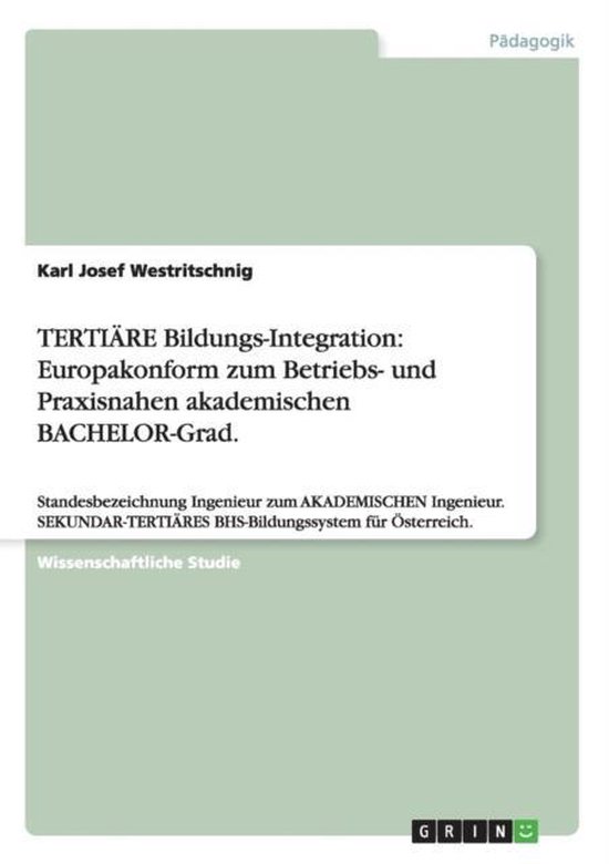 TERTIAERE Bildungs-Integration: Europakonform zum Betriebs-  ... - cover