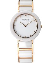 BERING Ceramic 11429-751 - Horloge - Staal | Keramiek - Goudkleurig | Wit - Ø 29 mm