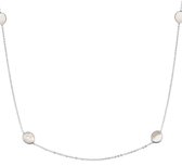 The Jewelry Collection Ketting Ovaal Parelmoer 1,7 mm 81 cm - Zilver Gerhodineerd