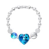 Blauw Swarovski® Kristal Hart Armband