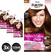 Schwarzkopf Poly Palette Perfect Gloss 566 Skast Haarverf - 3 stuks - Voordeelverpakking - intensieve, natuurlijke kleuren met 100% grijsdekking