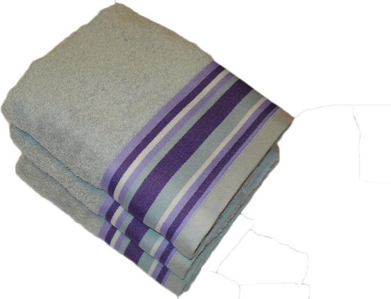 Serviette de bain 50x100 cm Purple Dream gris - 3 pièces