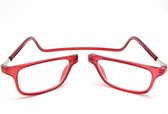 Magnetische leesbril - rood - sterkte +1