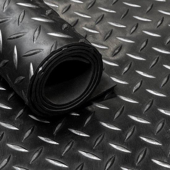 Rubber loper / rubbermat op rol Diamant 3mm - Breedte 160 cm - per strekkende meter