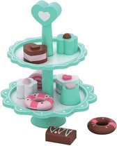 Jumini Houten Gebakjes Etagère Groen 10-delig