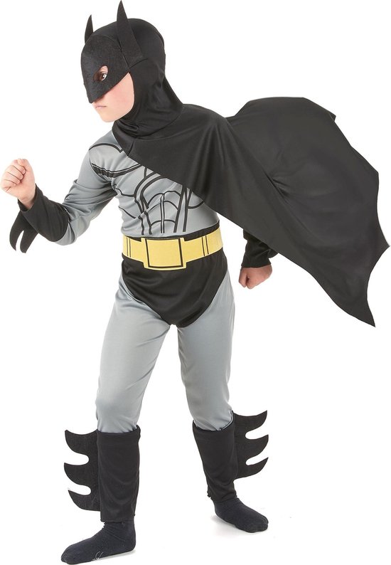Vleermuis kostuum kinderen, unisex Halloween kostuum vleermuis glow in the dark met tatoeage & handschoenen, 3-11 jaar Vleermuis kostuum kinderen jongens meisjes vleermuispakken carnaval kostuums (XS