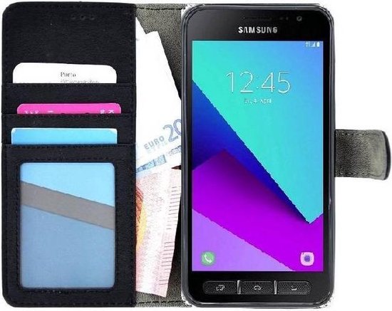 Étui portefeuille noir pour Samsung Galaxy Xcover 4 Wallet Bookcase