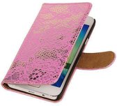 Lace Roze Huawei Ascend Mate 7 Book/Wallet Case/Cover Hoesje