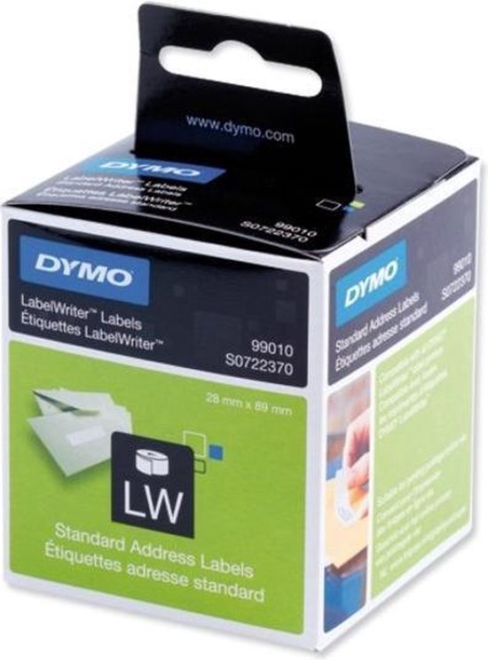 Dymo Standard Address Labels, 99010 28x89mm. 6x 260 stuks. bol