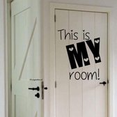 Deursticker This is my room!-Zwart-23/30cm (bxh)