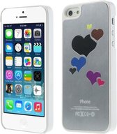 Hardcase hartjes voor iphone 5 zilver
