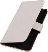 Croco Bookstyle Wallet Case Hoesje Geschikt voor LG G5 Wit