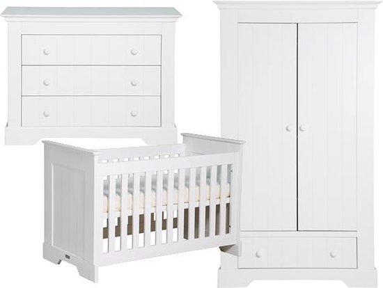 Product: Bopita Narbonne 3-Delige Babykamer - Bed - Commode - 2-Deurskast - Wit, van het merk Bopita