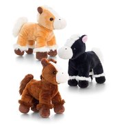 Keel Toys - 3 Knuffel Paardjes met geluid  - 15 cm