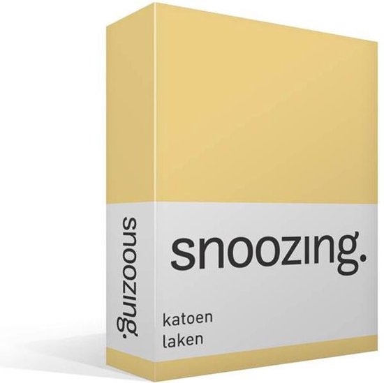 Snoozing - Laken - Katoen - Lits-jumeaux - 280x300 cm - Geel