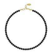 ARLIZI 1176 Parelketting - Dames - 925 Zilver Verguld - 42 cm - 6 mm - Zwart