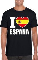 Zwart I love Spanje fan shirt heren XL