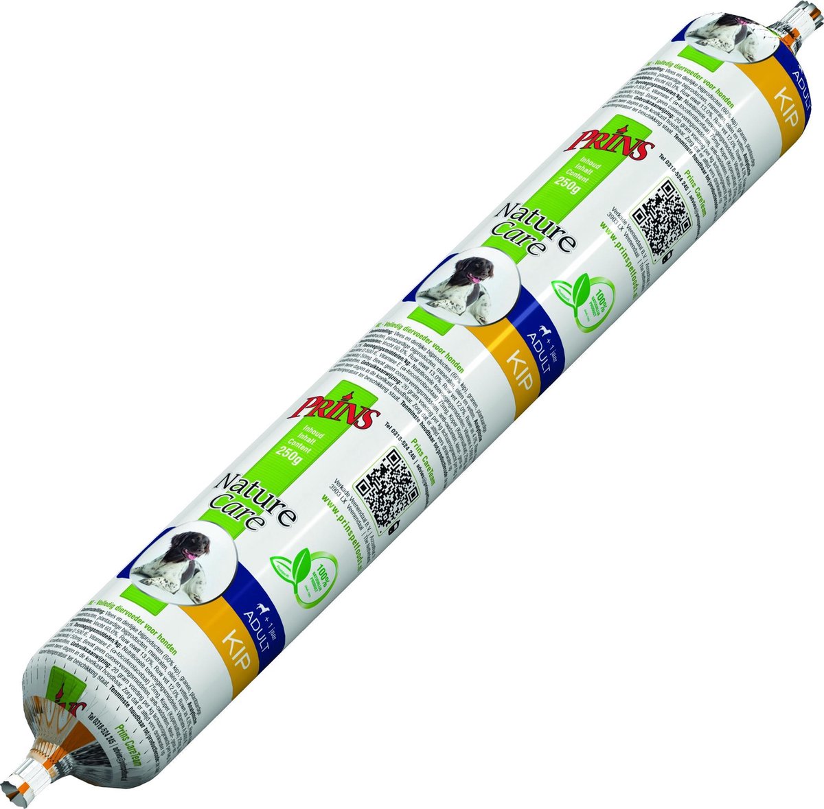 Prins NatureCare - Hond - Worst - Adult - Kip - 3 x 250 gr