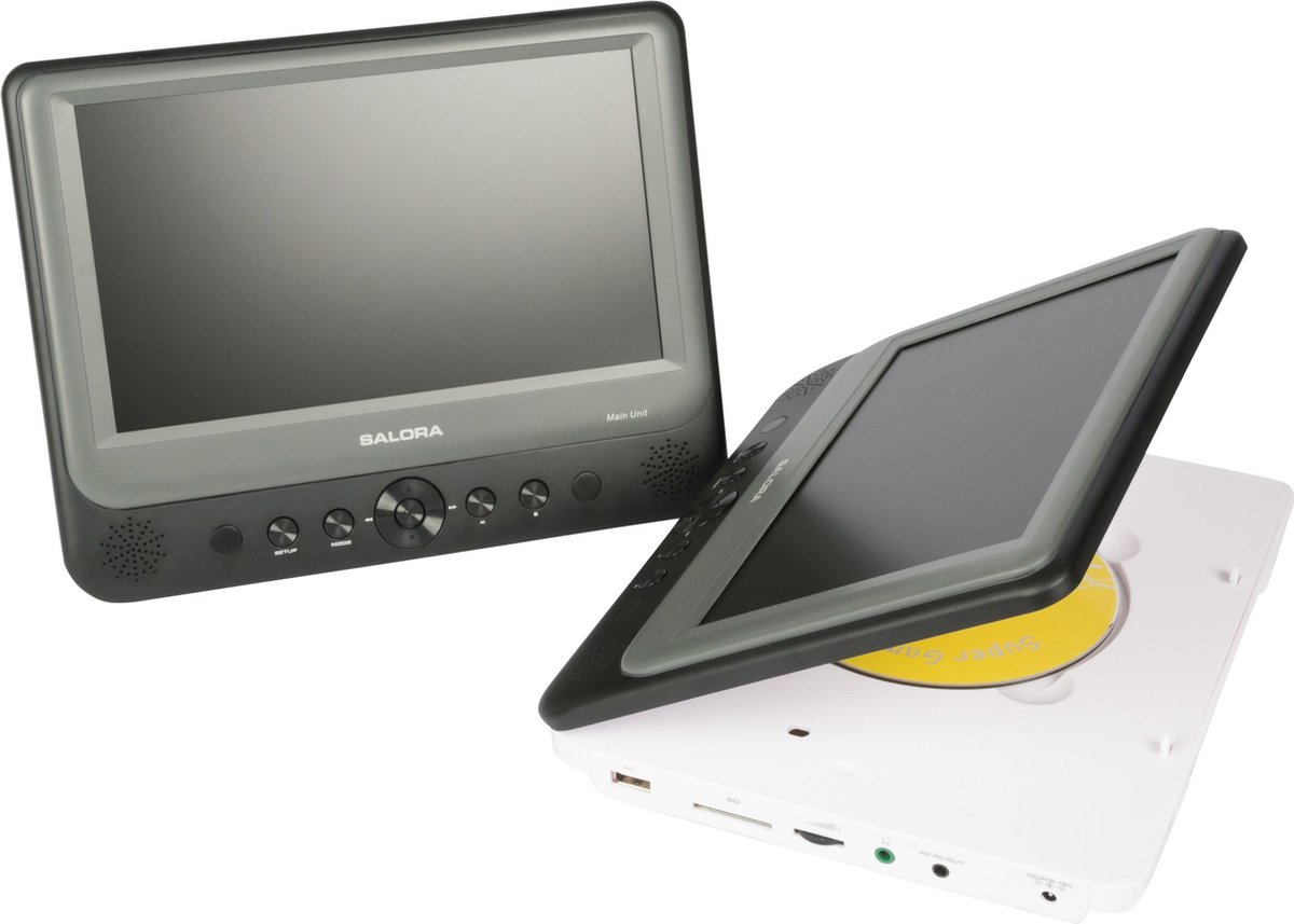 Salora DVP9948DUO+GC - Portable DVD speler - 2 DVD spelers - 2 schermen (9  inch) -... | bol