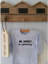 Shirtje Mr Perfect in opleiding | Lange of korte mouw | lichtblauw | maat 56-110