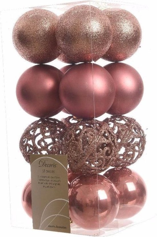 Weg huis Senaat Hamburger Kerstboom decoratie kerstballen mix oud roze 16 stuks | bol.com