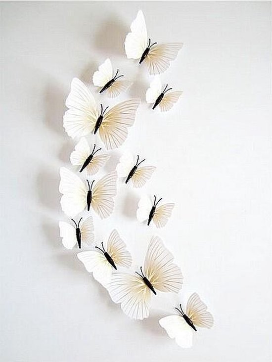 Papillons 3D blancs