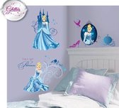 RoomMates Disney Prinsessen Cinderella Glamour Glitter - Muurstickers - Multi