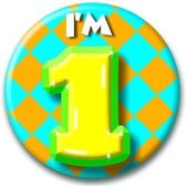 Verjaardags button I am 1