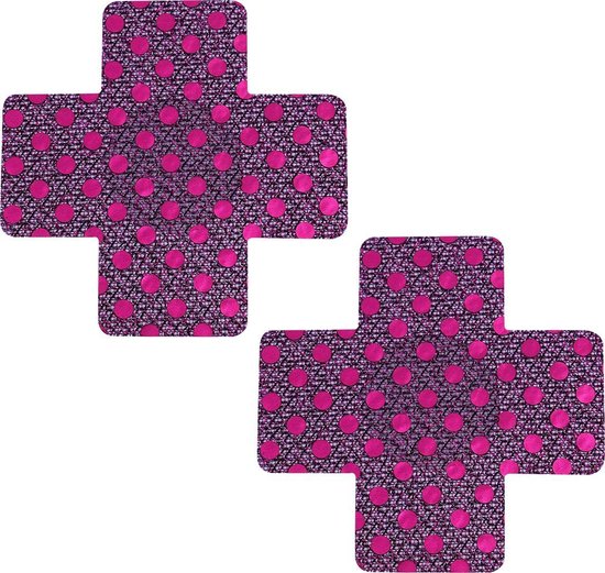 Banoch - Nipple Sticker Dotted Cross - Tepel Plakker - Kruis Paars - Tepelstickers