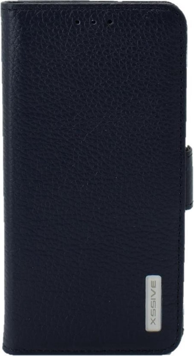 Premium Hoesje voor LG G5 H850 - Book Case - Ruw Leer Leren Lederen - geschikt voor pasjes - Donker Blauw