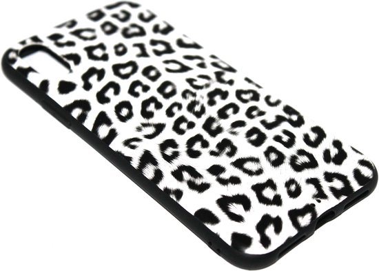 Coque arrière léopard blanche iPhone XR