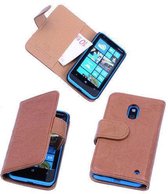 BestCases Luxe Echt Lederen Booktype Hoesje Nokia Lumia 620 Bruin