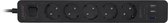 InLine stekkerdoos met 5 contacten en 3x USB - Quick Charge 3.0 / zwart - 1,5 meter